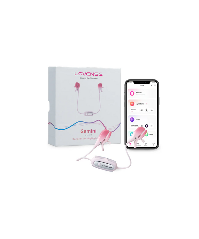 Lovense Gemini Bluetooth Rechargeable Vibrating Nipple Clamps