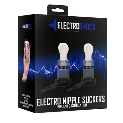 ElectroShock Remote-Controlled E-Stimulation Nipple Suckers White