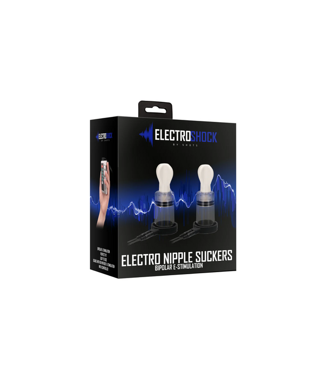ElectroShock Remote-Controlled E-Stimulation Nipple Suckers White