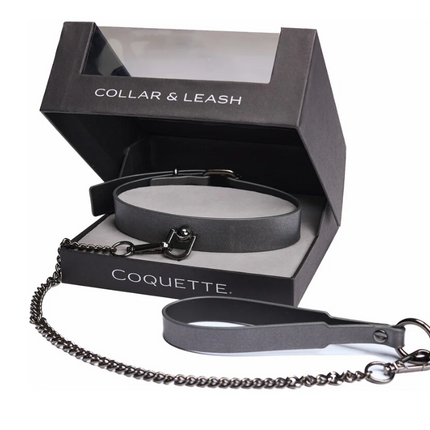 Coquette Pleasure Collar & Leash Grey