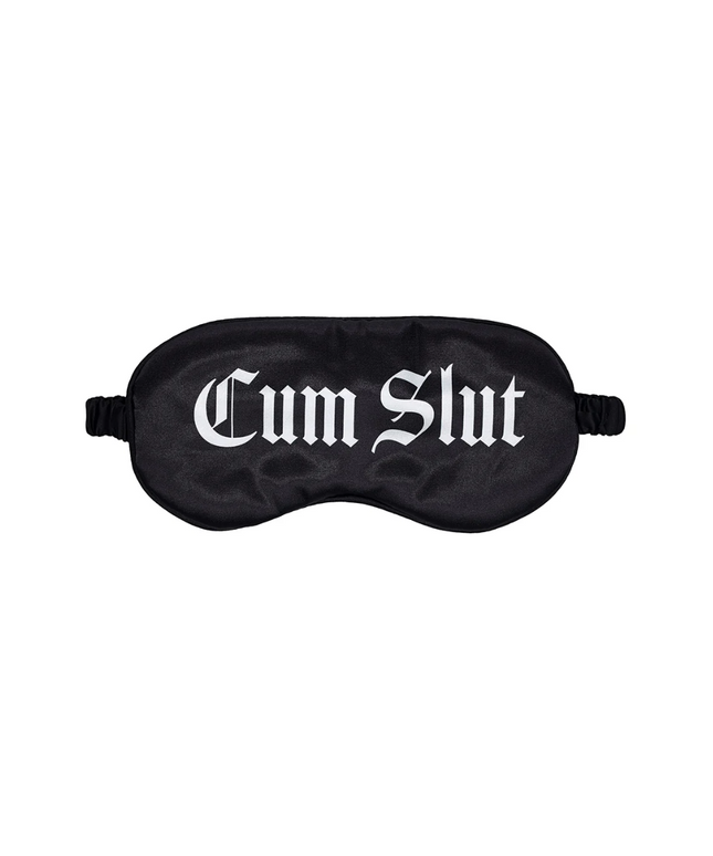Ouch! Cum Slut Printed Mask Satin Black