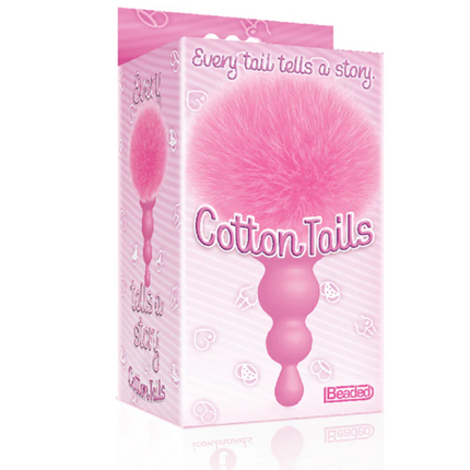 The 9's Cottontails Silicone Bunny Tail Butt Plug Beaded Pink