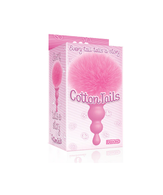 The 9's Cottontails Silicone Bunny Tail Butt Plug Beaded Pink