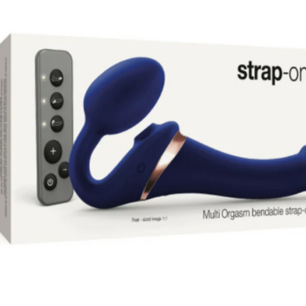 Strap-On-Me Rechargeable Remote-Controlled Multi Orgasm Bendable Strapless Strap-On Night Blue Small