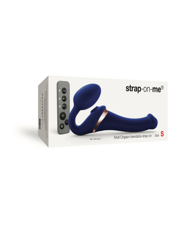 Strap-On-Me Rechargeable Remote-Controlled Multi Orgasm Bendable Strapless Strap-On Night Blue Small