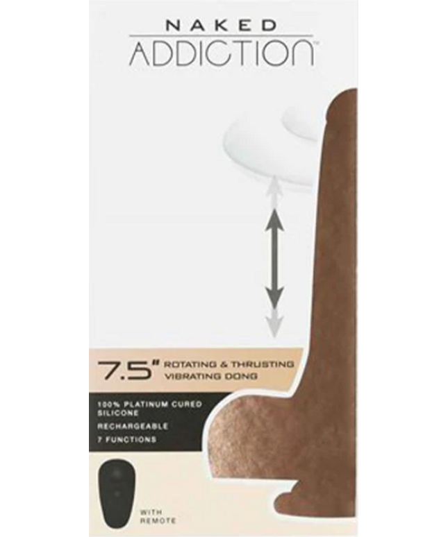 Naked Addiction The Freak 7.5 in. Rotating & Thrusting Vibrating Dildo Beige