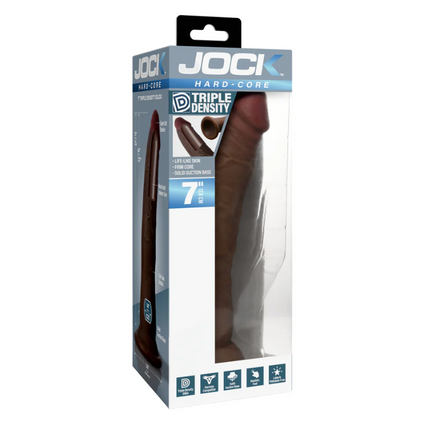JOCK Hard-Core Triple Density Dildo 7 in. Dark