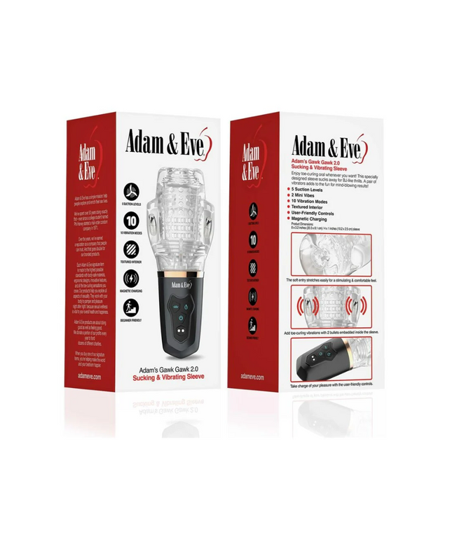 Adam & Eve Adam's Gawk Gawk 2.0 Sucking & Vibrating Sleeve