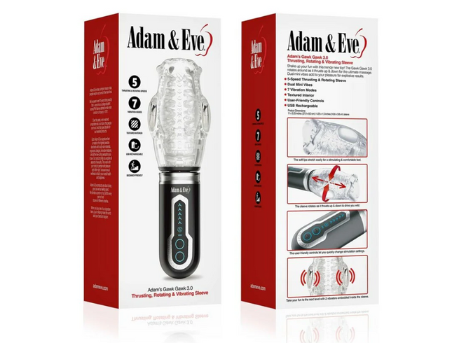 Adam & Eve Adam's Gawk Gawk 3.0 Thrusting Rotating & Vibrating Sleeve