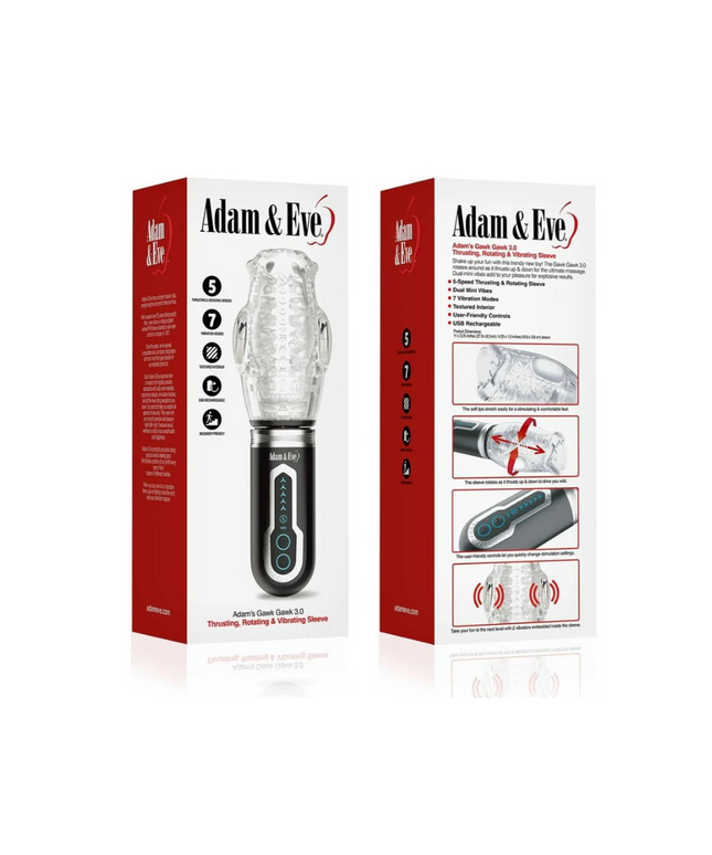 Adam & Eve Adam's Gawk Gawk 3.0 Thrusting Rotating & Vibrating Sleeve