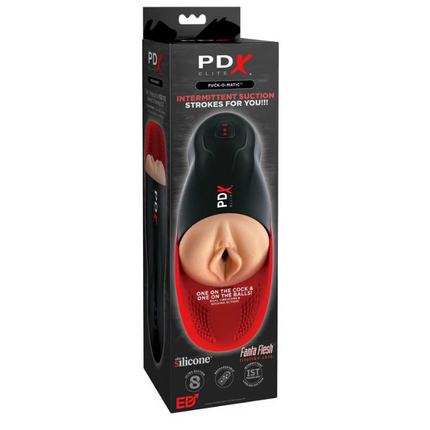 PDX Elite Fuck-O-Matic Rechargeable Vibrating Suction Stroker With Ball Cradle