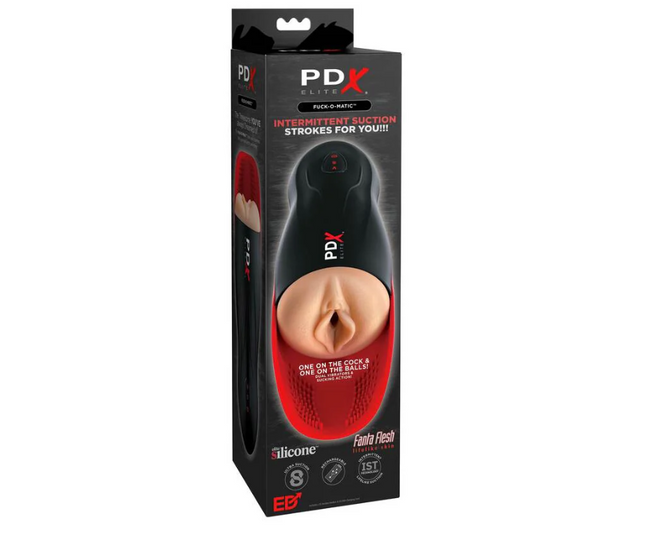 PDX Elite Fuck-O-Matic Rechargeable Vibrating Suction Stroker With Ball Cradle