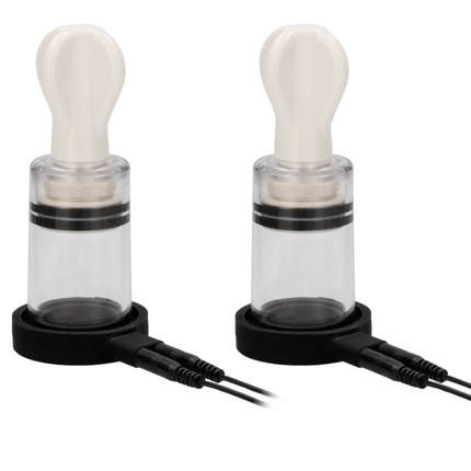 ElectroShock Remote-Controlled E-Stimulation Nipple Suckers White