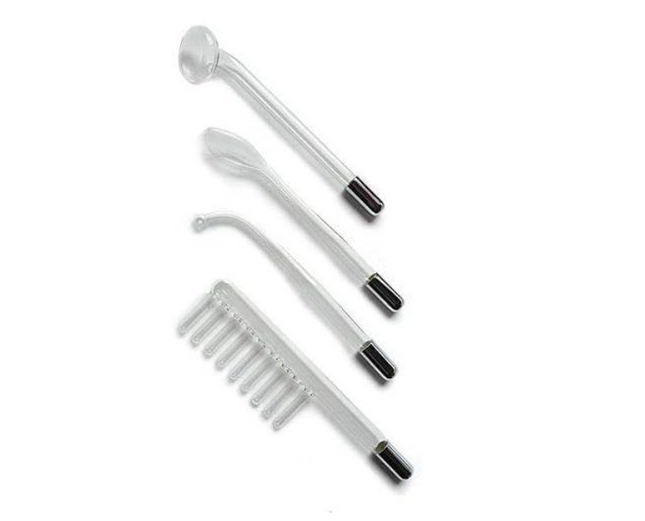 KinkLab Neon Wand Electrosex Kit (White handle/Red Elec)