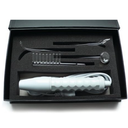 KinkLab Neon Wand Electrosex Kit (White handle/Red Elec)