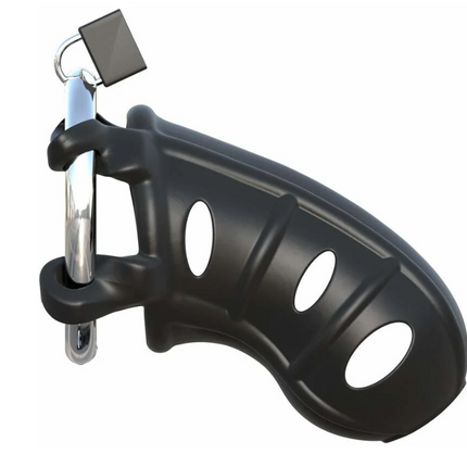 Fantasy C-Ringz Hardcore Silicone Cock Blocker Locking Chastity Cage Black