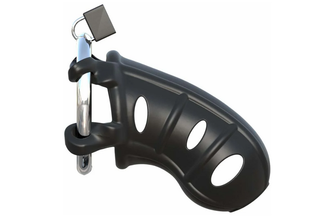 Fantasy C-Ringz Hardcore Silicone Cock Blocker Locking Chastity Cage Black