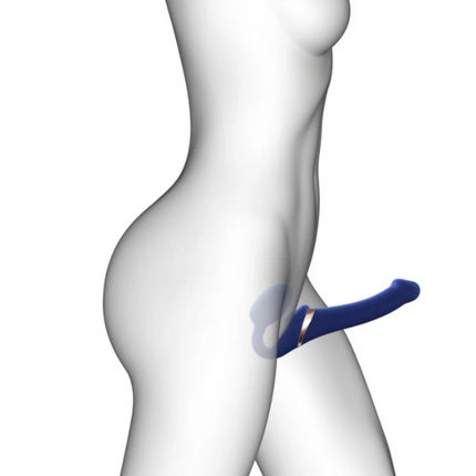 Strap-On-Me Rechargeable Remote-Controlled Multi Orgasm Bendable Strapless Strap-On Night Blue Small