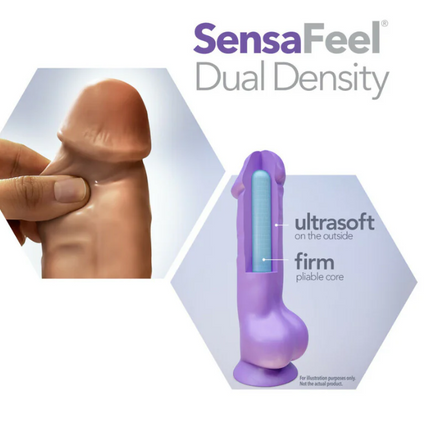 Au Naturel Miguel 10 in. Dual Density Vibrating Dildo Tan