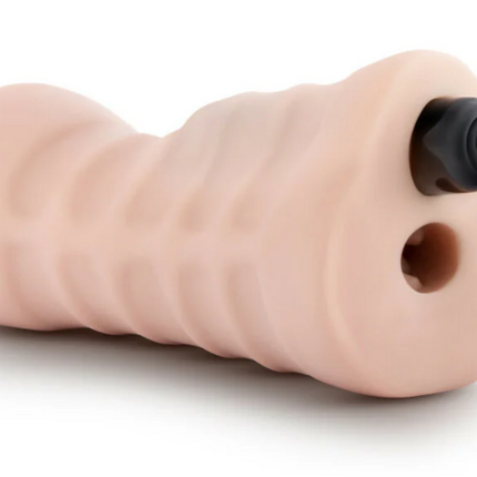 M for Men Soft + Wet Self-Lubricating 3-Pack Vibrating Stroker Sleeve Kit Beige