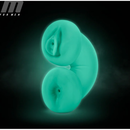 M for Men Soft + Wet Double Trouble Glow in the Dark Self-Lubricating Stroker Beige