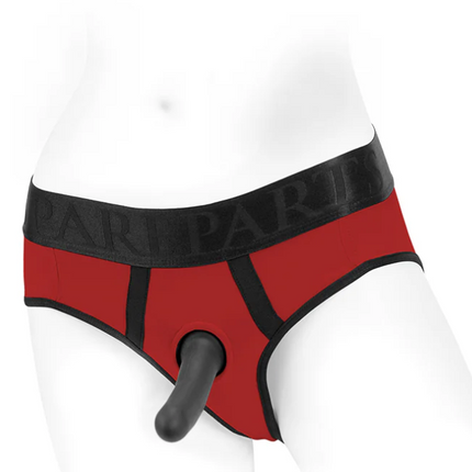 SpareParts Tomboi Nylon Briefs Harness Red/Black